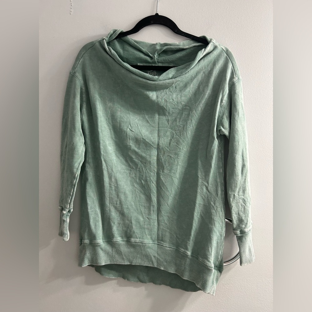 Pilcro Anthropologie Light Green Wide Neck Sweatshirt